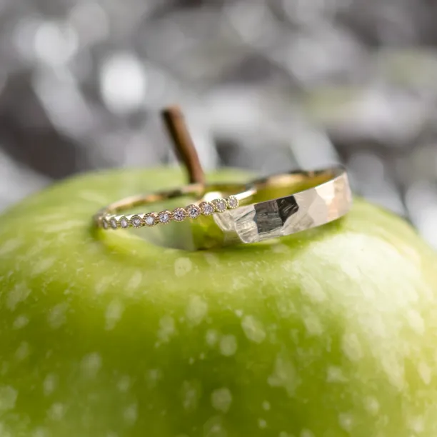 Original wedding rings with diamonds PAIR Image