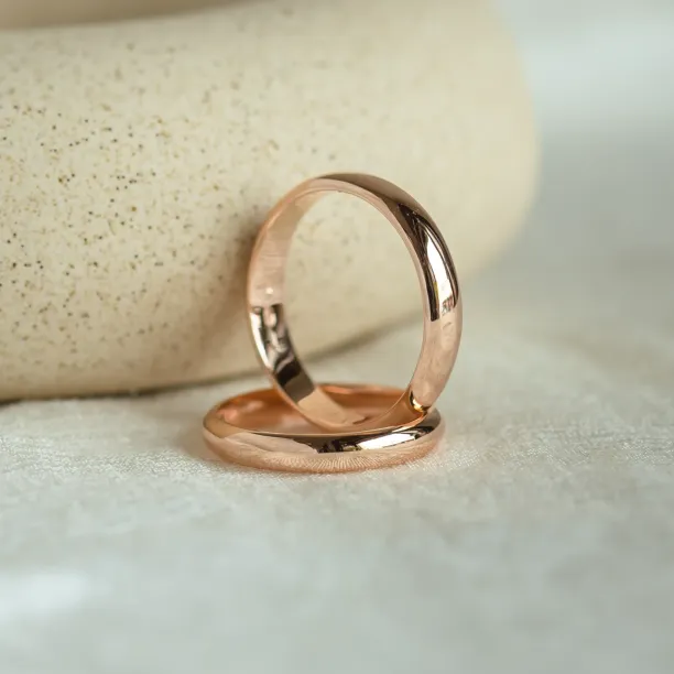 D-SHAPE wedding red gold rings ALASKA Image