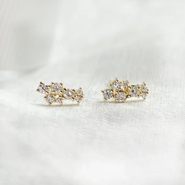 Diamond cluster earrings ELIN Image
