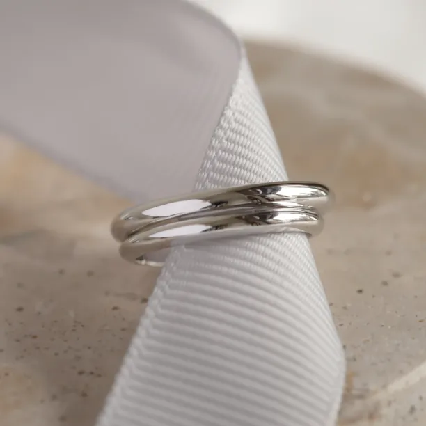 D-SHAPE wedding white gold rings GEORGIE Image