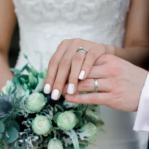 D-SHAPE wedding white gold rings GEORGIE Thumbnail