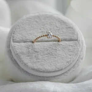 Minimalist beaded ball ring with moissanite CARLIN Thumbnail