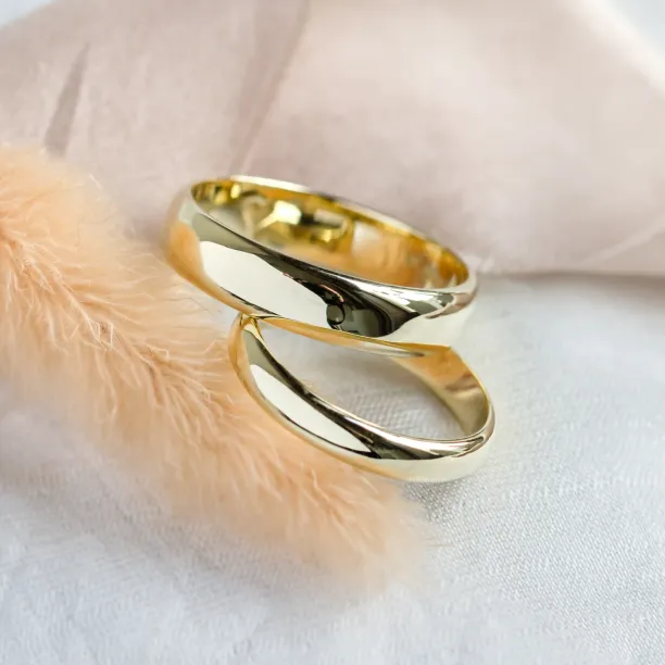 D-SHAPE wedding yellow gold rings MONTANA Image
