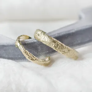 Gold wedding bands with moon surface APOLLO Thumbnail