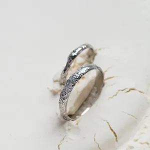 Gold wedding bands with moon surface APOLLO Thumbnail