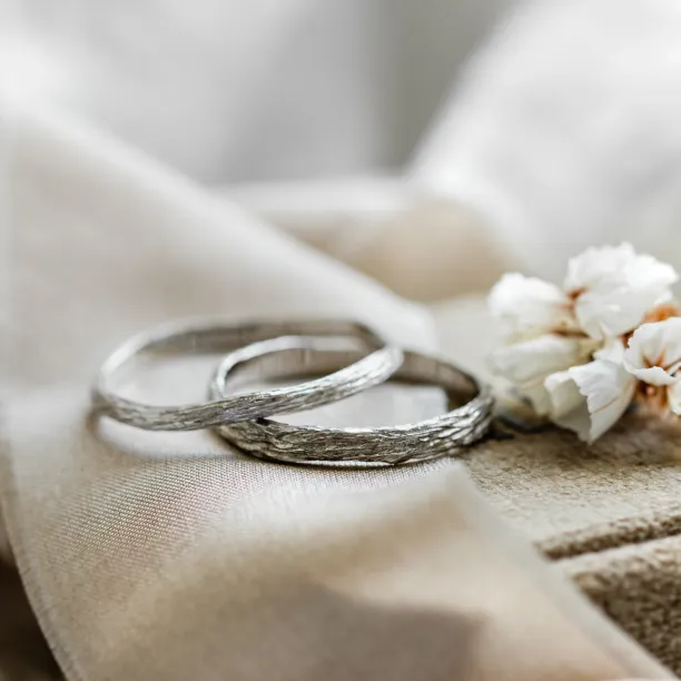 Gold twig wedding rings MIANA Image