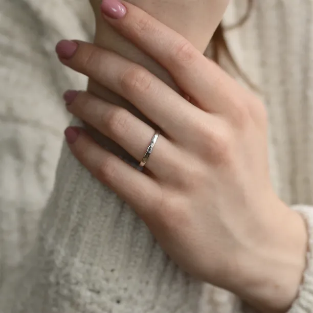 Unusual hammered wedding bands VIOLA Image