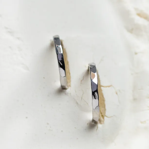 Unusual hammered wedding bands VIOLA Image