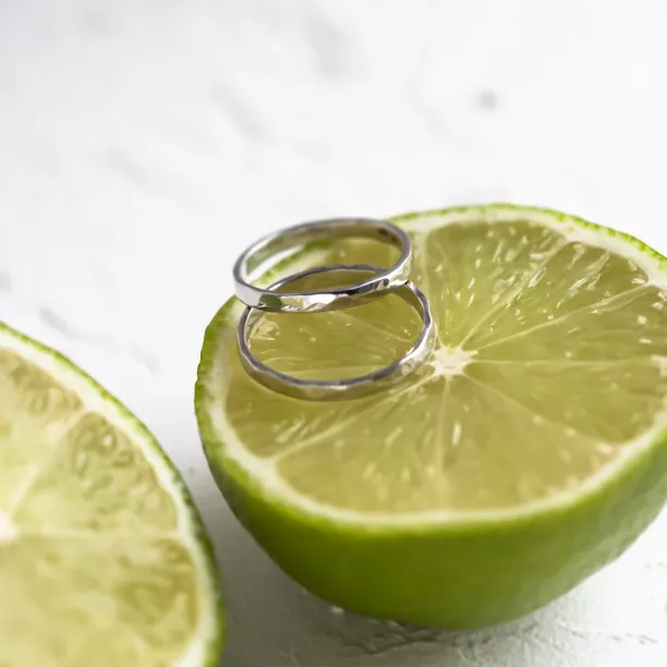 Unusual hammered wedding bands VIOLA Image