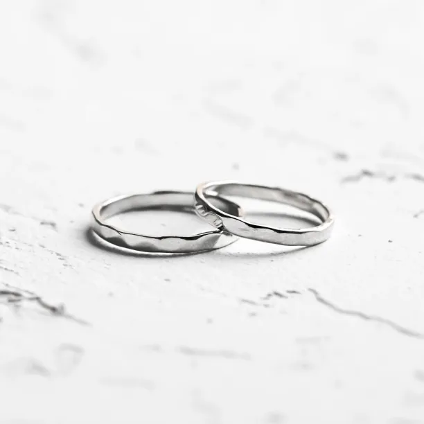 Unusual hammered wedding bands VIOLA Image