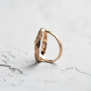 Matte gold wedding bands with hammered surface ETAIN Thumbnail