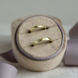 Matte gold wedding bands with hammered surface ETAIN Thumbnail