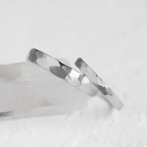 Matte gold wedding bands with hammered surface ETAIN Thumbnail