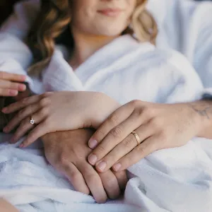 Unusual wedding bands with moon surface LUNE Thumbnail