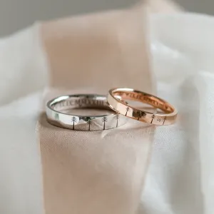 Gold wedding rings with engraved trees FORI Thumbnail