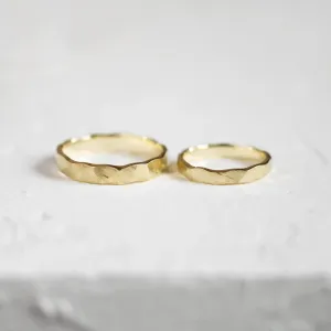 Gold wedding rings with a relief surface TRINVI Thumbnail