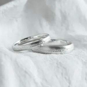 Unusual wedding rings with embossed rope NASH