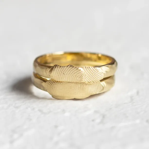Unusual wedding rings with fingerprints ZANE Image