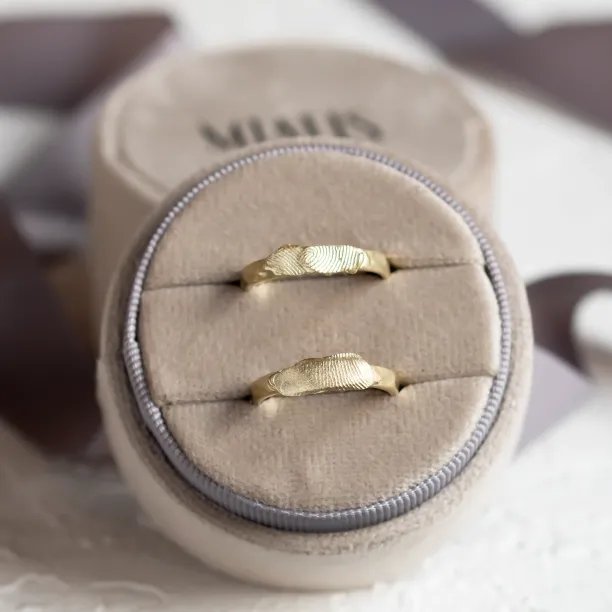 Unusual wedding rings with fingerprints ZANE Image