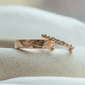 Unusual wedding rings with diamonds in vintage style LAZZI Thumbnail