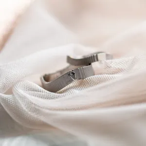 Original wedding rings with salt and pepper diamond CHARLES