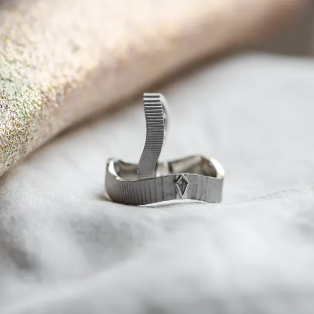 Original wedding rings with salt and pepper diamond CHARLES Image