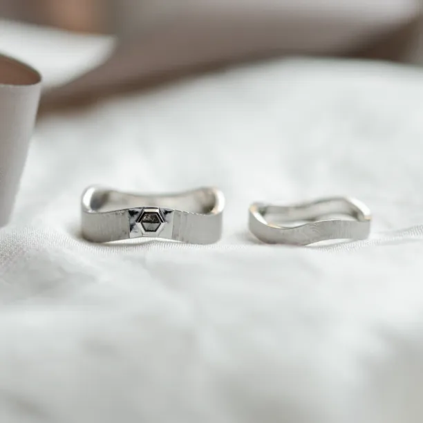 Unusual wedding rings with salt and pepper diamond JACKLYN Image