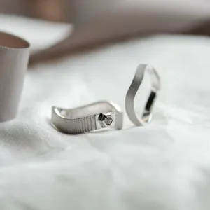 Unusual wedding rings with salt and pepper diamond JACKLYN Thumbnail