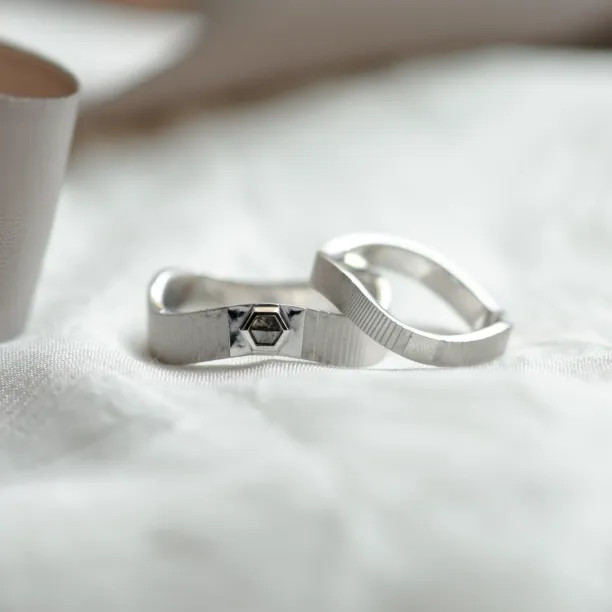 Unusual wedding rings with salt and pepper diamond JACKLYN Image