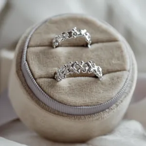 Avant-garde wedding rings with organic elements NALANI Thumbnail