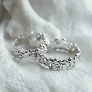 Avant-garde wedding rings with organic elements NALANI Thumbnail