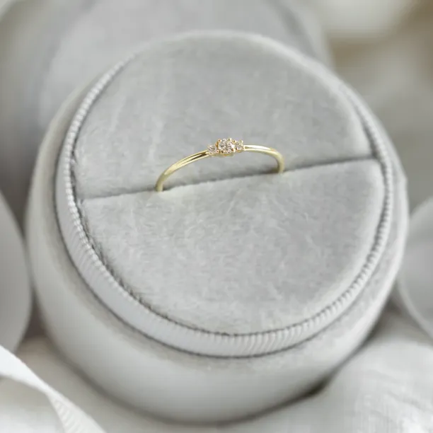 Minimalist ring with diamonds HANNAH Image