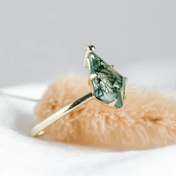 Ring with kite moss agate SAMUEL Image