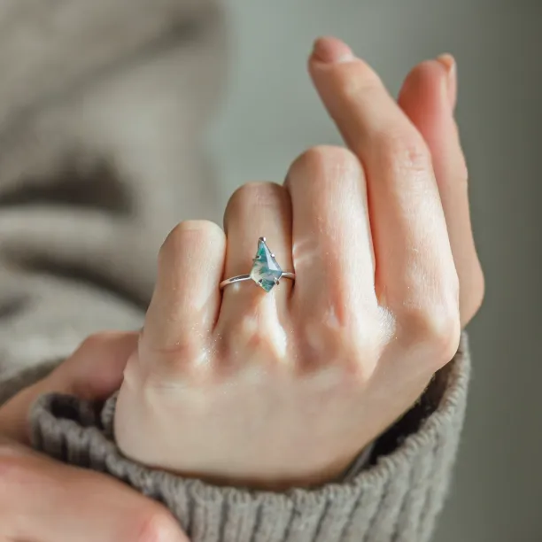 Ring with kite moss agate SAMUEL Image