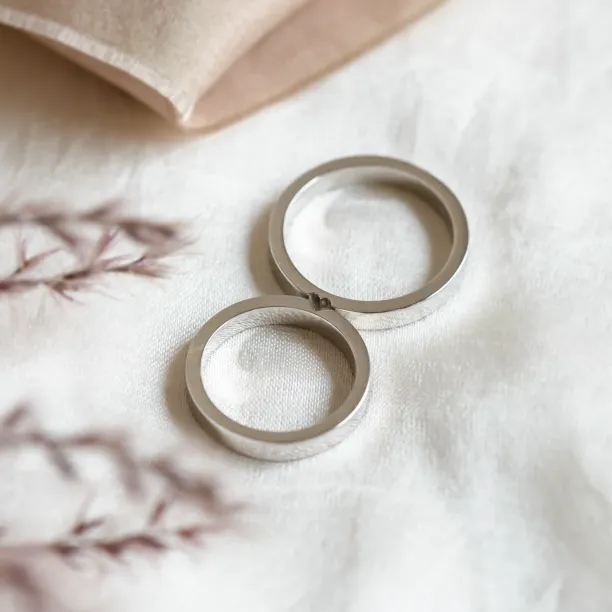 White gold wedding rings with a secret heart ADELIA  Image