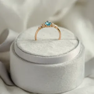 Gold ring with topaz and moissanites ASTROS Thumbnail
