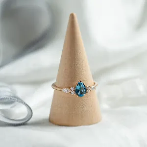 Gold ring with topaz and moissanites ASTROS Thumbnail
