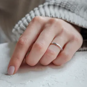 Unusual wedding bands with hammered surface BANG