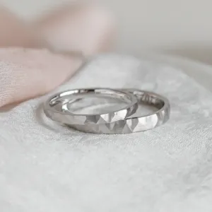 Unusual wedding bands with hammered surface BANG Thumbnail