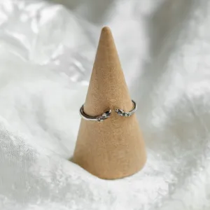 Gold open ring with salt and pepper diamonds ADA Thumbnail