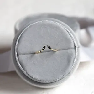 Gold open ring with salt and pepper diamonds ADA Thumbnail