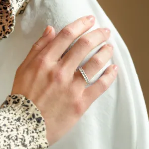 Unusual wedding rings with natural surface ARETA Thumbnail