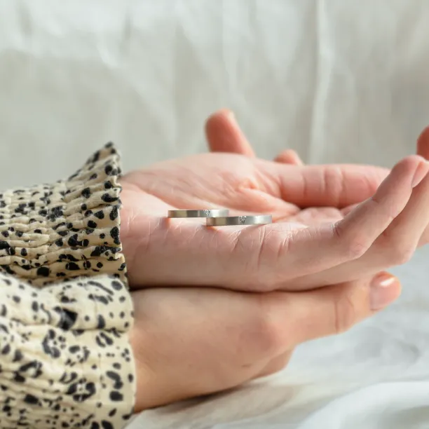 Matte diamond wedding rings LUCA Image