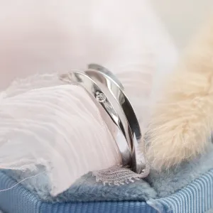 Elegant twisted wedding rings with diamond TWIST Thumbnail