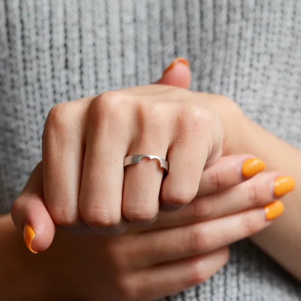 Gold heart cut out wedding bands LOVE Image