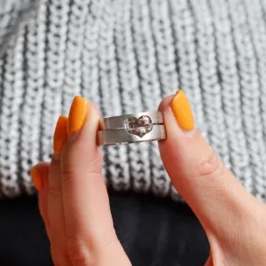 Gold heart cut out wedding bands LOVE Thumbnail