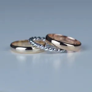 Gold minimalist wedding rings VALO Thumbnail