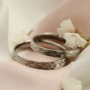 Original wedding bands with unusual surface MIA