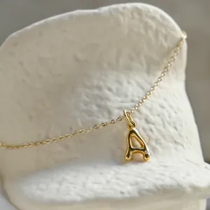 Gold letter pendant with diamond JEAN Thumbnail