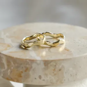 Hammered unusual wedding rings ARYA Thumbnail